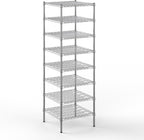 24" Deep x 24" Wide x 74" Height Wire Shelving Kit | 8-Tier | NSF Commercial Storage Rack Unit