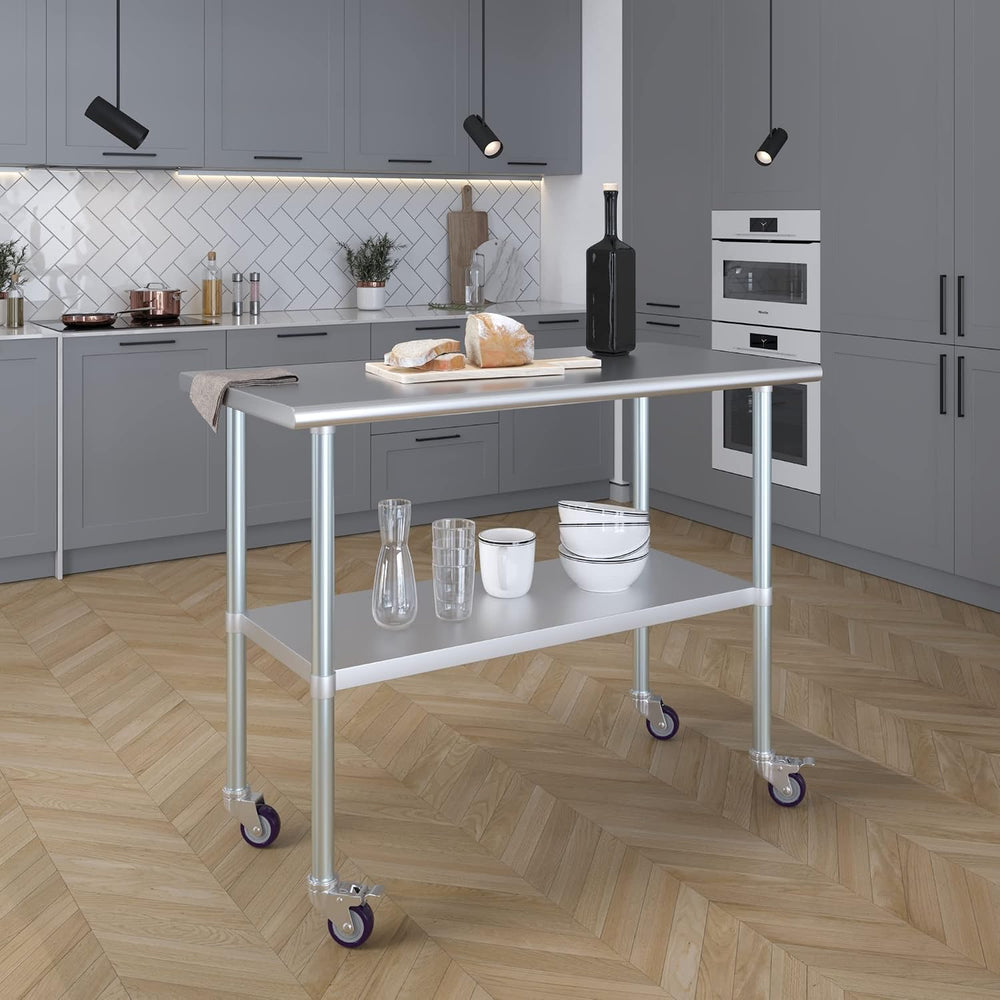 Stainless Steel Table + Add Casters | Choose from 43 Sizes | NSF Metal Work T...