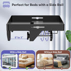 Bedside Shelf, Bunk Bed Table Shelf for Top Bunk, Black Clip On Nightstand with Removable Cup Holder&Power Strip Holder,Bunk Bed Tray for Dorm Bed&Loft Bed,College Dorm Room Essential(Updated Version)