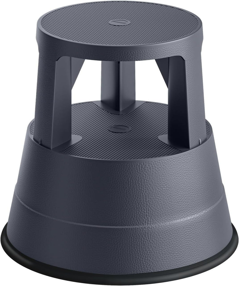 Rolling Step Stool with Wheels, 550lbs Capacity, Non-Slip Platform & Retr...