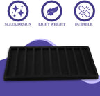 Novel Box 5 Pack 10-Slot Black Liner Jewelry Storage Tray Inserts 14.75x8.25x1 Inches - Jewelry Organizer Pad for Drawers & Store Displays - Jewelry Display Pads for Necklaces Bracelets & Chains