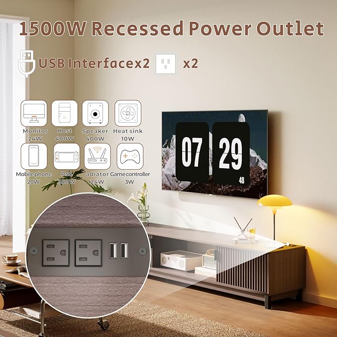 Mid Century Modern TV Stand with Power Outlet for TVs Up to 80", Luxury Fluted TV Console Media Entertainment Center with Storage Cabinets and Open Shelves for Living Room Bedroom - 70" Mocha