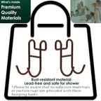 Bronze Shower Caddy Hooks - Razor Hanger and Shelf Hooks for Loofah - 2 Pack