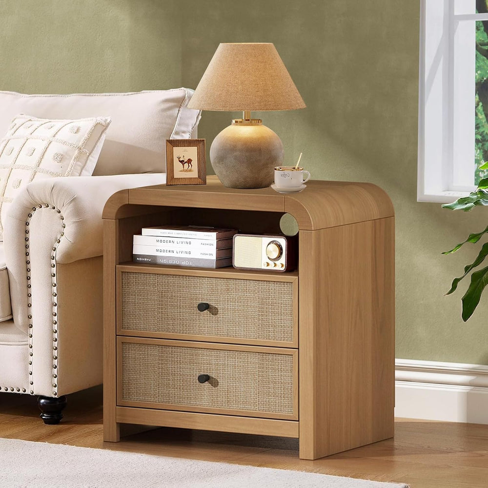 Rattan Nightstand, 23.6''