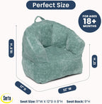 Delta Children - Serta Kids Plush Barrel Toddler Chair, Soft Foam Chair Bean Bag Chair Alternative for Boys and Girls, Cozy Seat for Reading, Watching Cartoons, Playroom Nursery Bedroom, Sage