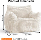 Giant Bean Bag Chair for Adults, Oversized Memory Foam Bean Bag Sofa with Armrests, Large Comfy Fluffy Single Lounges Mini Couch for Living Room, Bedroom & Dorm Beige
