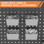 Ultrawall 120-Piece Pegboard Hooks Set, Peg Board Organizer Accessories with Bins for Hanging Various Tools in Garage, Kitchen, Craft Room