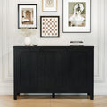 47" Black Sideboard Buffet Cabinet with Storage Modern Credenza with Doors Heavy Duty Wood TV Media Console Table Accent Cabinet for Living Room Hallway Entryway