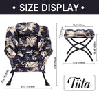 Tiita Lazy Chair with Ottoman, Modern Large Accent Lounge Chair, Leisure Sofa Armchair with Ottoman, Reading Chair with Footrest for Bedroom, Living Room, Dorm Rooms, Garden and Courtyard