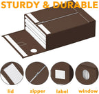 SpaceAid 3 Pack Bed Sheet Organizers and Storage, Foldable Sheet Organizer for Linen Closet, Sheets Set Folder Keeper with Window XL (Queen & King Size) Bedding Container (Brown, 3 Pack)