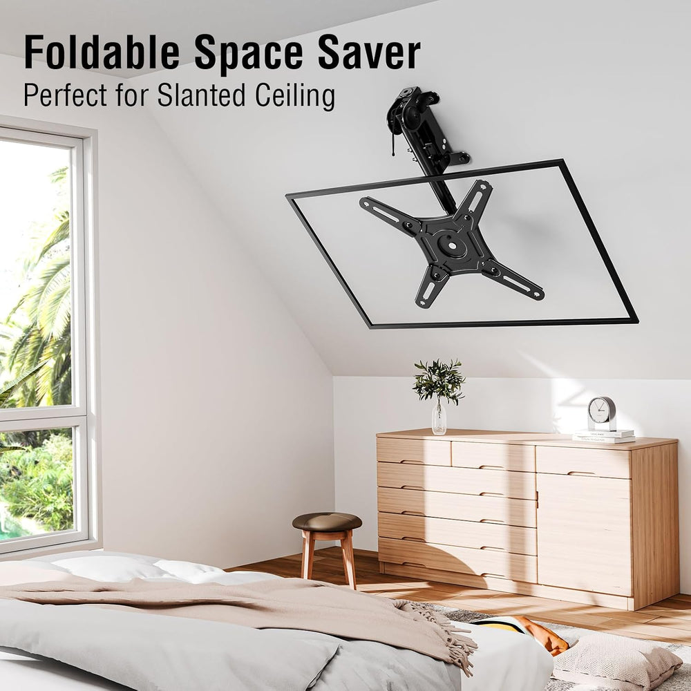 ELIVED Flip Down Ceiling TV Mount for Most 14-40 Inch TVs, 360° Swivel | Flod...
