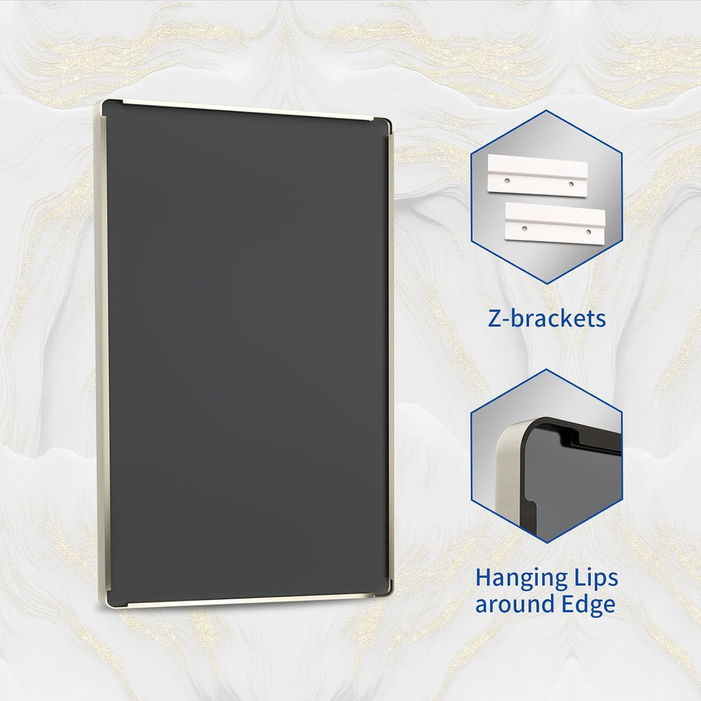 WEER Bathroom Vanity Mirror Brushed Nickel 24X36 Inch