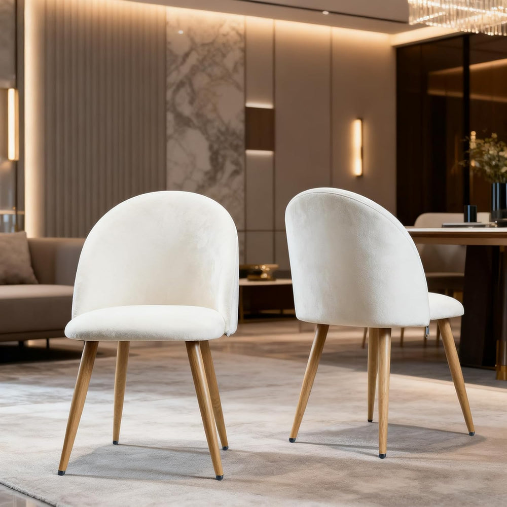 Lightdot Dining Chairs Set of 2, Velvet Kitchen Chairs Side Chairs Mid-Centur...