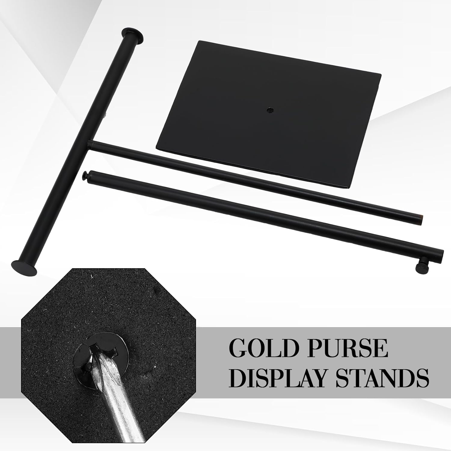 Leinuosen 4 Pcs T Shaped Purse Display Stand Necklace Display Stand Tabletop Adjustable Height Purse Hanger Rack