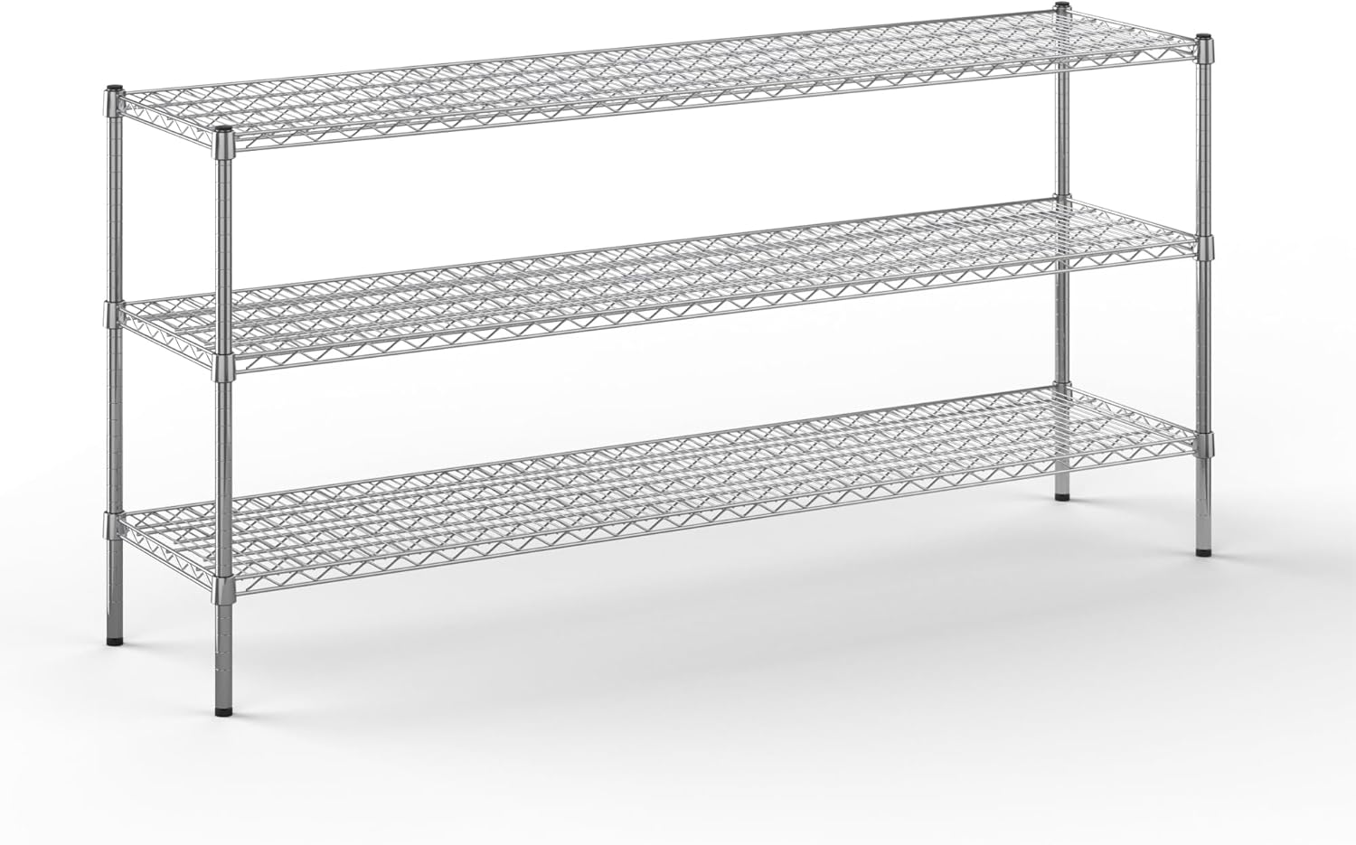 18" Deep x 72" Wide x 34" Height Wire Shelving Kit | 3-Tier | NSF Commercial Storage Rack Unit