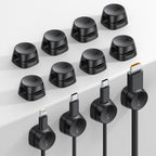 12Pack Cord Organizer Spring Clips, Office Desk Accessories - Lamicall Desk Cable Management Clips, Dorm Room Bedroom Essentials, Phone Charger Cord Holder, Wire Organizer Keeper for Nightstand