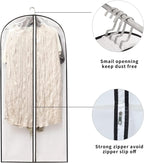 MsKitchen Hanging Clothes Storage with 4" Gusseted Garment Covers (Set of 6) - Clear Suit, Gown, Long Coat, Dress Protectors for Closet - 24"x 50"x 4" / 6 Pack