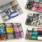 12 Girds Large Plastic Craft Storage Containers, Compartment Storage Container, Parts Storage Box with Adjustable Dividers for Sewing Arts, Washi Tape Batteries Electronics Parts and more