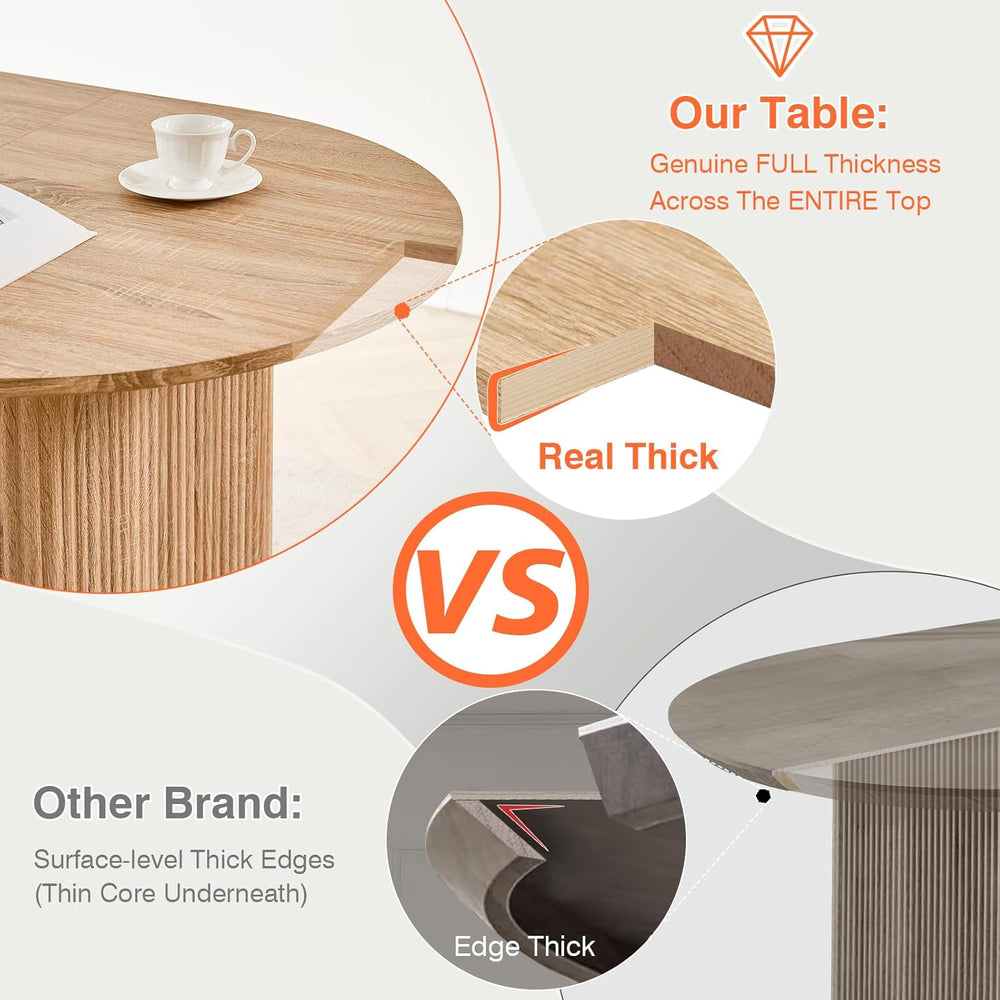70.9" Large Dining Table for 4-6, Rounded Edges, Fully Assembled Table B...