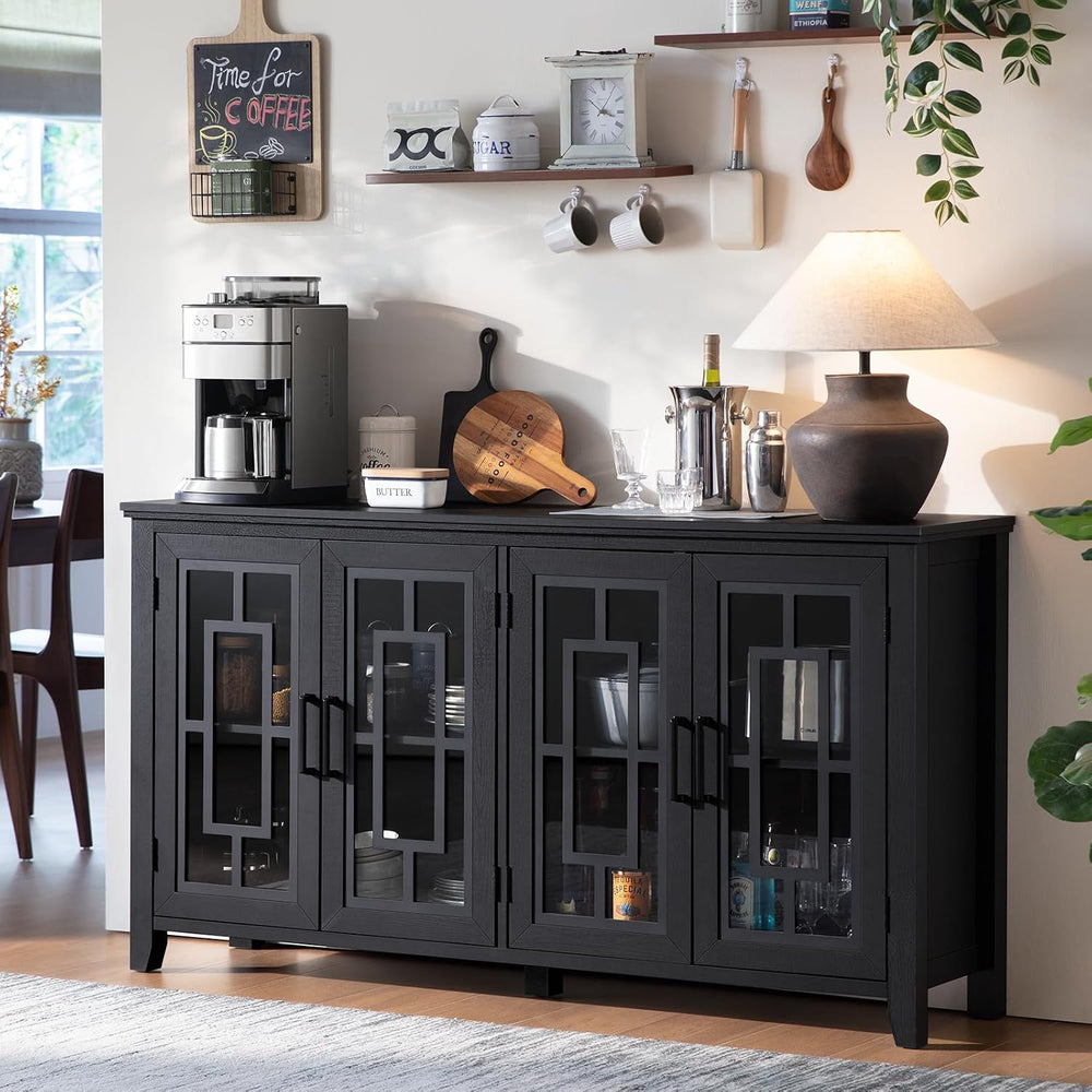 Joaxswe Large Sideboard Buffet Cabinet with Storage, 63" Farmhouse Crede...