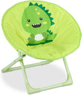 Relaxdays Moon Chair for Your Child, Foldable, Unisex, Indoor and Outdoor, Folding Chair, Yellow, 48.5 x 51 x 48 cm