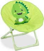 Relaxdays Moon Chair for Your Child, Foldable, Unisex, Indoor and Outdoor, Folding Chair, Yellow, 48.5 x 51 x 48 cm