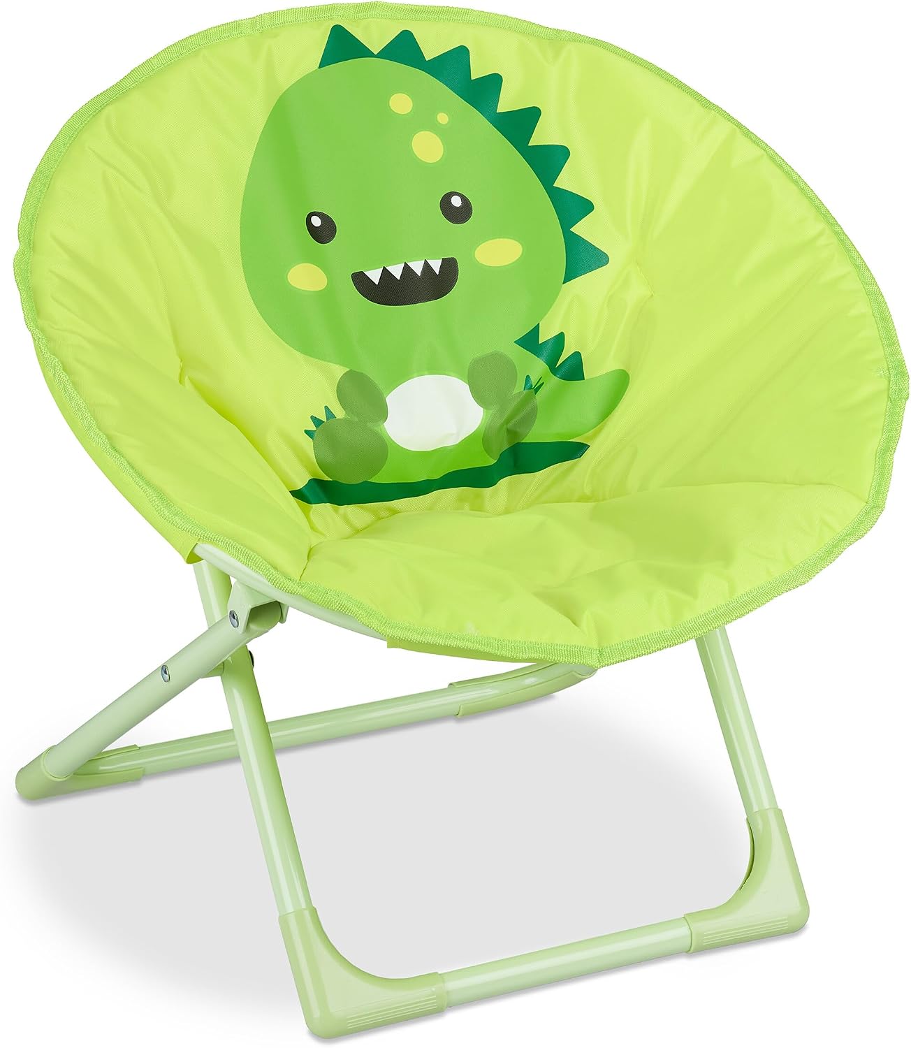 Relaxdays Moon Chair for Your Child, Foldable, Unisex, Indoor and Outdoor, Folding Chair, Yellow, 48.5 x 51 x 48 cm