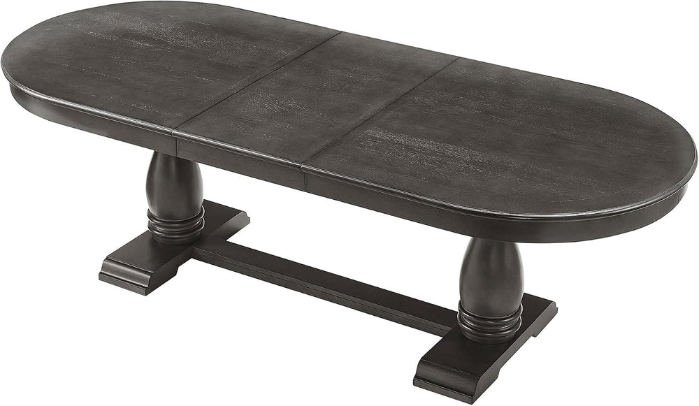 Mid-Century Modern Wooden Dining Table Extendable Oval Dining Table with 18&q...
