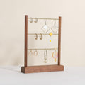 GemeShou Walnut earrings display stand for selling, wooden jewelry earring organizer shelf, wood earring storage organizer rack for boutique store【Earring shelf-Medium】