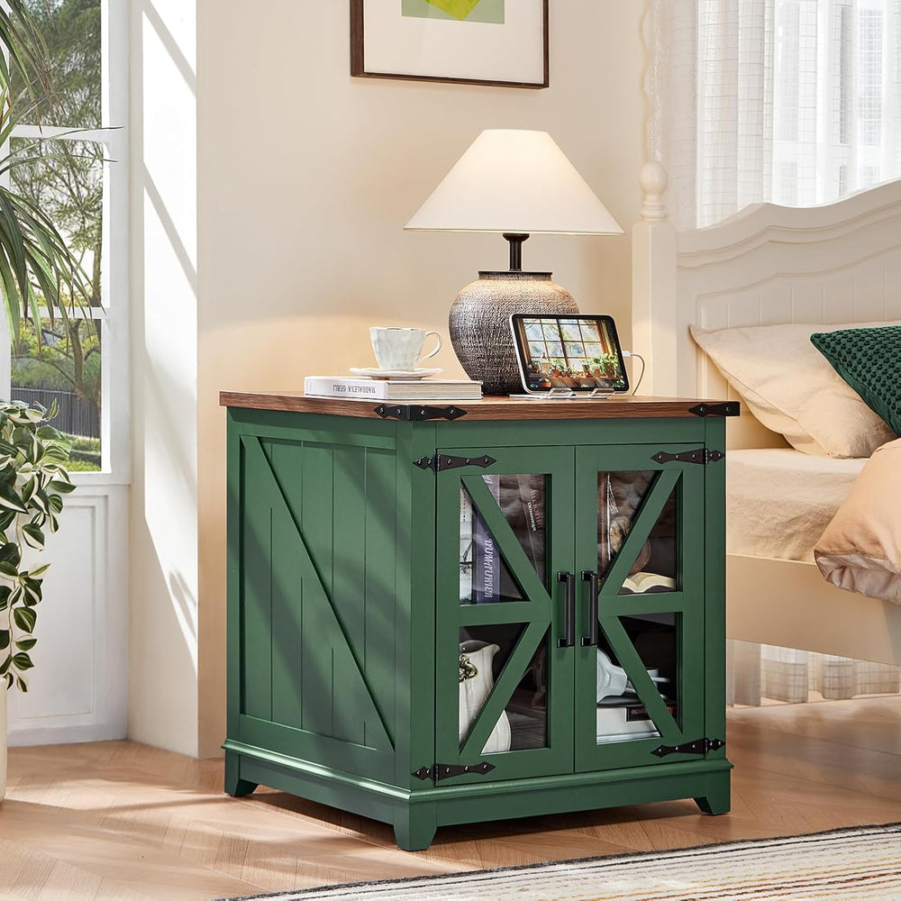 Joaxswe Farmhouse End Table with Charging Station Set 2, 24" Large Sofa ...