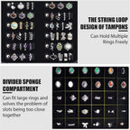 Large Capacity Ring Organizer Case for 90+ Rings & Jewelry Display | Black Cross-Grain Leather, Plush Velvet Lining, Shockproof, for Ring Collectors Jewelry Vendors Travel Home Display, Box Only