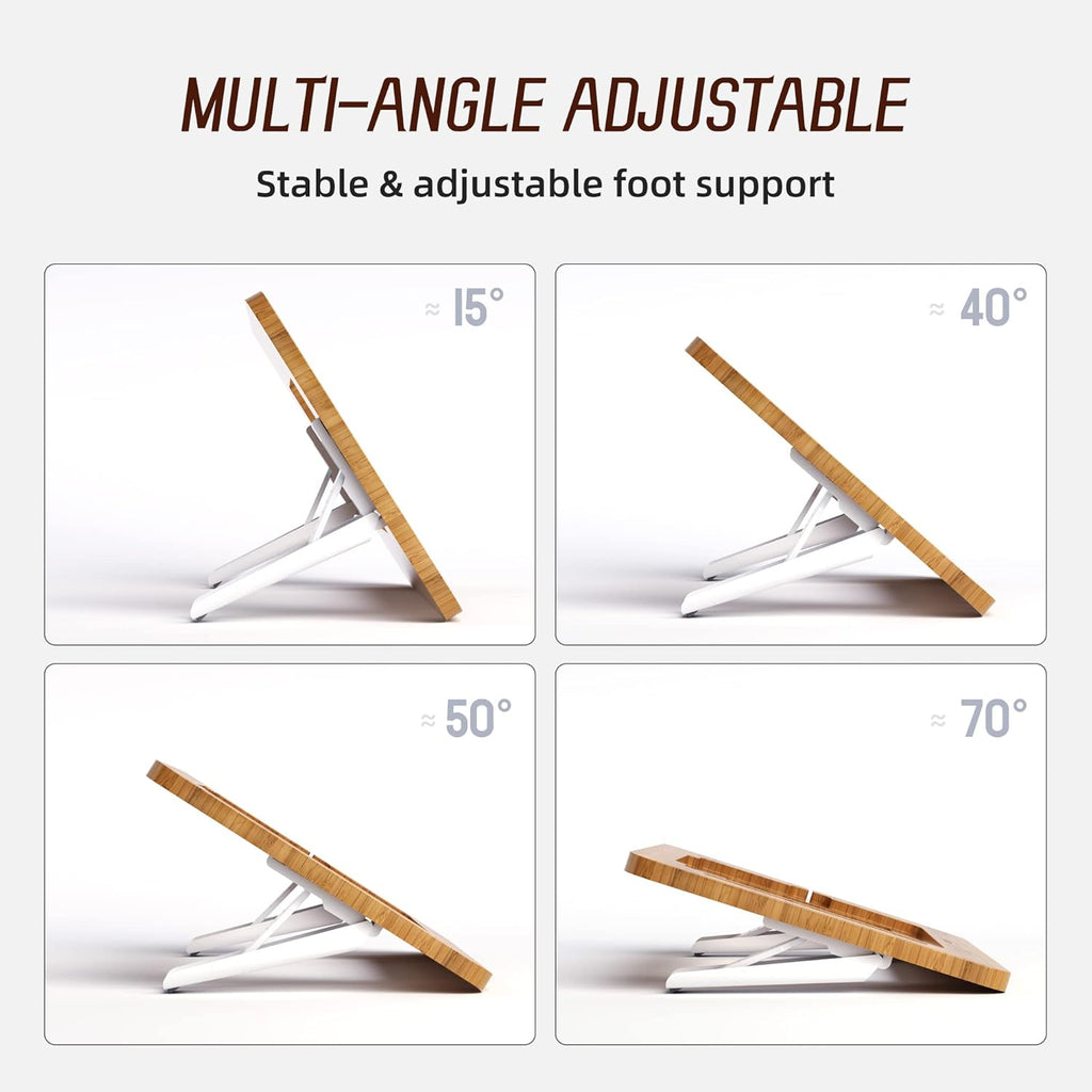 Wooden Tablet Drawing Stand - Portable & Adjustable 5 Angles for Laptop,Laptop Stand Riser,Compatible with 12.9/13 inch iPad Pro(3rd-6th Gen)