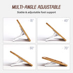 Wooden Tablet Drawing Stand - Portable & Adjustable 5 Angles for Laptop,Laptop Stand Riser,Compatible with 12.9/13 inch iPad Pro(3rd-6th Gen)