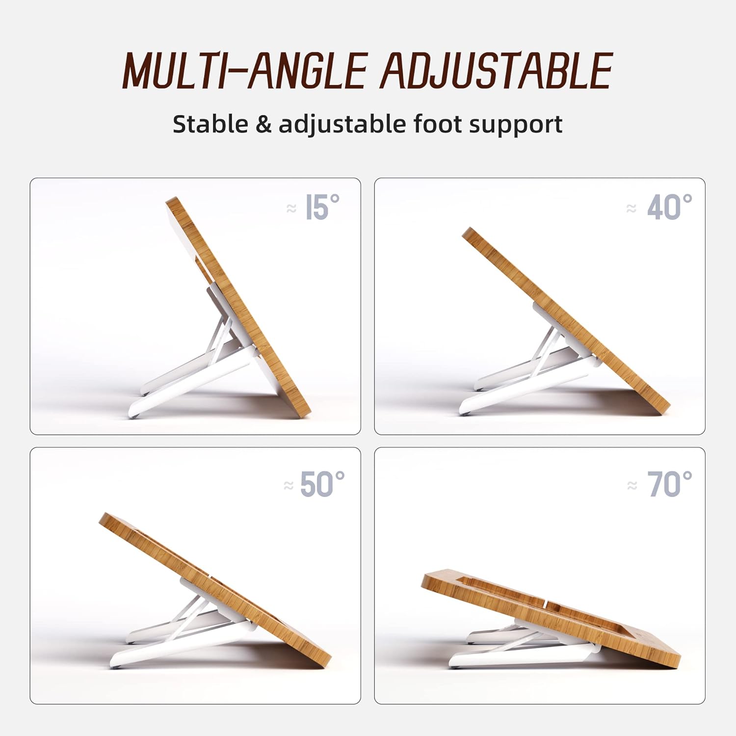 Wooden Tablet Drawing Stand - Adjustable 5 Angles for Laptop,Book Reading Stand, Compatible with 12.9/13inch iPad Pro with iPad Case Version(3rd - 7th Gen)