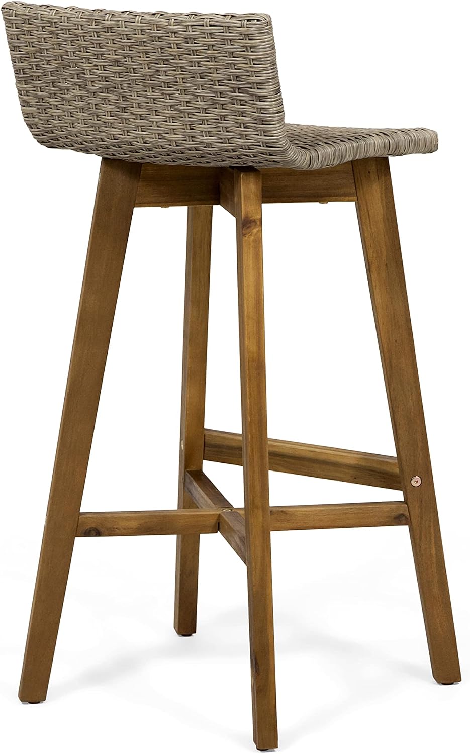 Christopher Knight Home La Brea Outdoor Acacia Wood and Wicker Barstools (Set...