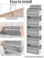Over The Door Organizer, 5 Shelves Closet Door Hanging Organizer with 10 Mesh Pockets, Nursery Closet Organizer, Baby Essentials, Dorm Room Essentials for Girls
