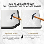 Matte Black Bathroom Vanity Mirror for Over Sink 30" x 40" Modern Rounded Corner Rectangle Wall Mirror Decorative with Non-Rusting Iron Metal Framed (Horizontal/Vertical)