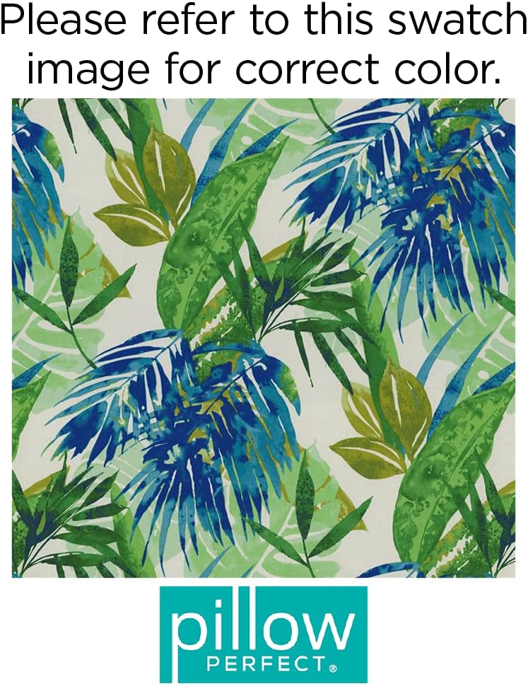 Pillow Perfect Tropic Botanical Indoor/Outdoor Chair Pad With Ties, 2 Count, ...