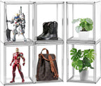 10 Pack Acrylic Shoe Box Size 14, X-Large Purse Handbag Organizer Clear Sneaker Display Case Boot Storage Box Transparent Stackable Storage Bins with Magnetic Lids