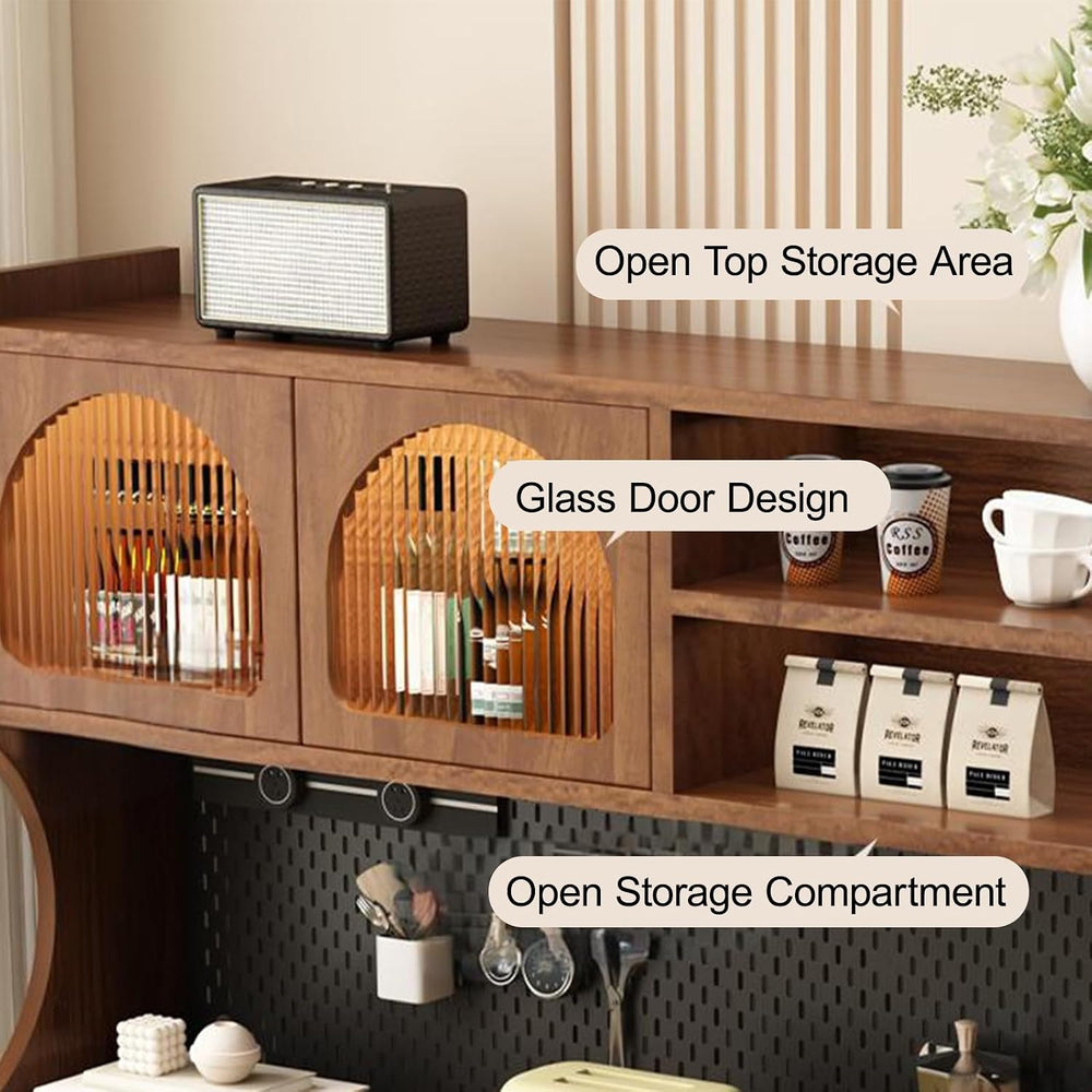 Kitchen Pantry Cabinet with Storage Drawers, Tall Food Pantry Funiture, Sideb...