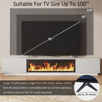 94.5" Fireplace TV Stand, Fluted TV Stands for Living Room, White | Entertainment Center with Unheated Electric Fireplace, 5 Flame Brightness & 12 Colors, Modern TV Consoles for Living Room