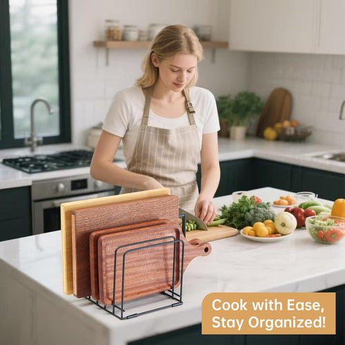 2-Pack 5-Tier Cutting Board Holder, Kitchen Cabinet Organizer Holder, Space-Saving Kitchen Storage for Cutting Boards, Bakeware, Trays,Thin Pans and Cookbooks, Baking Sheets Organizer