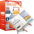 TAILI 10 Pack Vacuum Storage Bags, LONG SIDE ZIP (39x28 inch), Vacuum Seal Bags for Clothing, Jumbo Storage Space Saver for Beddings, Comforters, Blanket, Pillows and Clothes