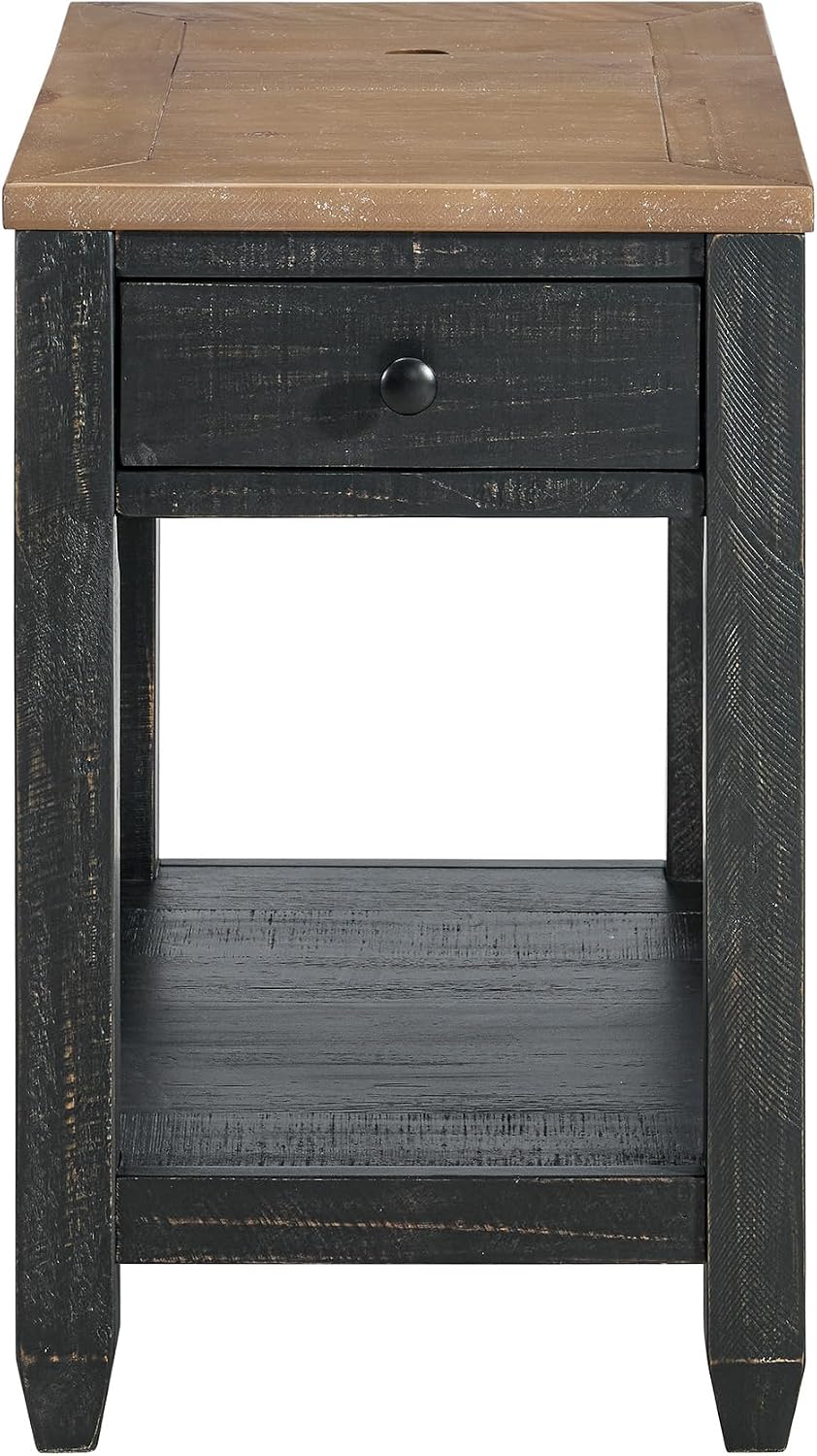 Martin Svensson Home Napa Farmhouse Chairside End Table with Charging Station...