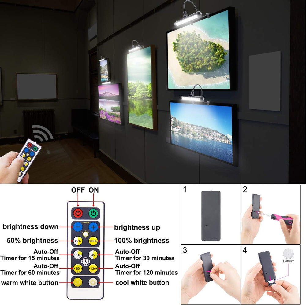 HONWELL Painting Lights Cordless, Dartboard Light with Remote, Rechargeable P...