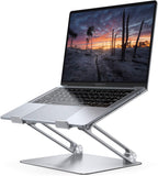 Lamicall Adjustable Laptop Stand, Portable Laptop Riser, Aluminum Laptop Stand for Desk Foldable, Ergonomic Computer Notebook Stand Holder for MacBook Air Pro, Dell XPS, HP (10-17.3'') - Silver
