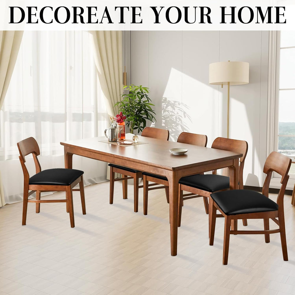 Pu Leather Dining Chair Seat Covers Set of 8, Waterproof Dining Seat Covers S...