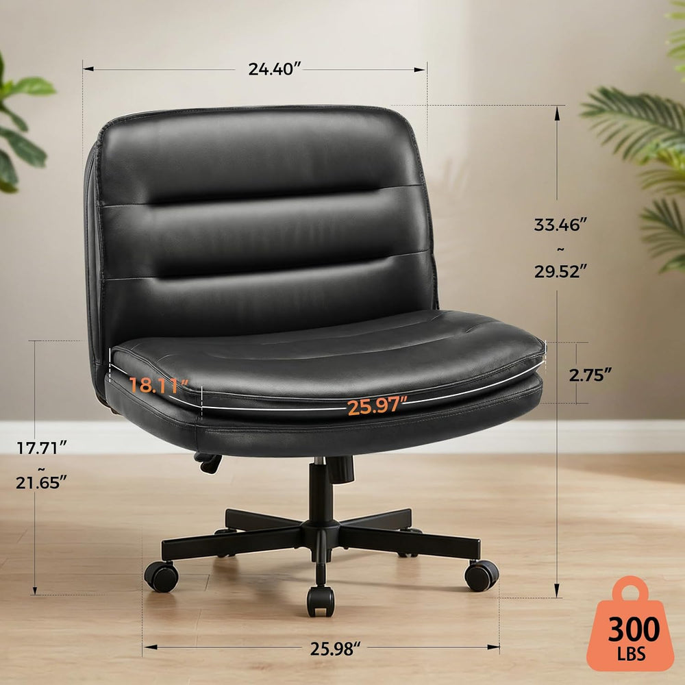 GTPLAYER Cross Legged Office Chair, Armless Desk Chair Cute Vanity Chair with...