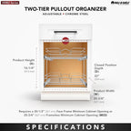 Rev-A-Shelf 2 Tier Kitchen Cabinet Pullout Shelf and Drawer Organizer Slide Out Pantry Storage Basket in Multiple Sizes, 21 x 22 In, 5WB2-2122CR-1