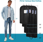 35" Garment Bags for Hanging Clothes Travel, 4" Gusseted Suit Bags for Closet Storage Mens Garment Protector Cover for Coats, Jackets, Shirts (3 Packs)